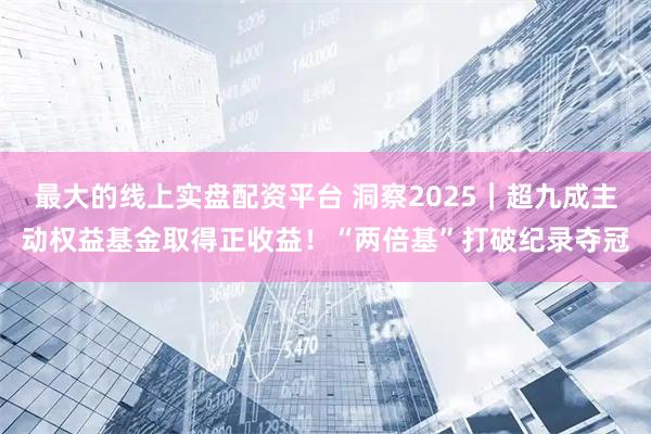 最大的线上实盘配资平台 洞察2025｜超九成主动权益基金取得正收益！“两倍基”打破纪录夺冠